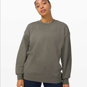 Lululemon perfectly oversized crew sweatshirt sz 8 grey sage